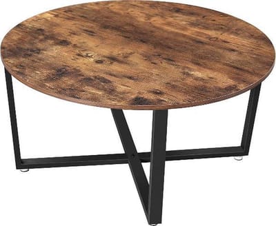 FurnStar - Salontafel - Ronde tafel - Hout - Bruin - 88x88x47