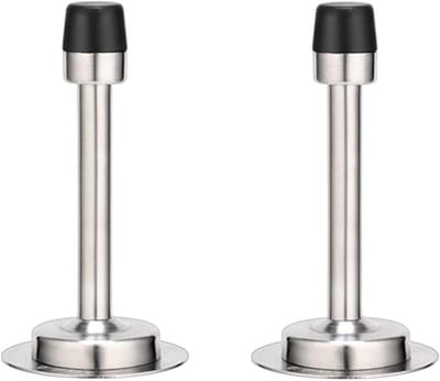 Deurstop Set - Wandmontage Stopper - Muren Beschermen - Zwaar Uitvoering RVS - 2 Stuks - Zilver