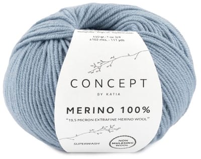 Katia Concept Merino 100% - 94 licht jeansblauw - Wol Garen