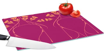 Glazen Snijplank - 39x28 - Roze - Oranje - Jugendstil - Patronen - Snijplanken Glas