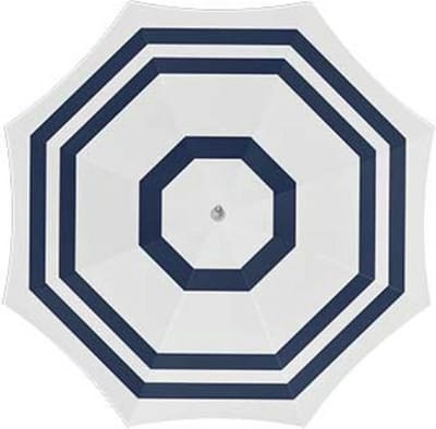 Parasol - wit/blauw - D140 cm - UV-bescherming - incl. draagtas