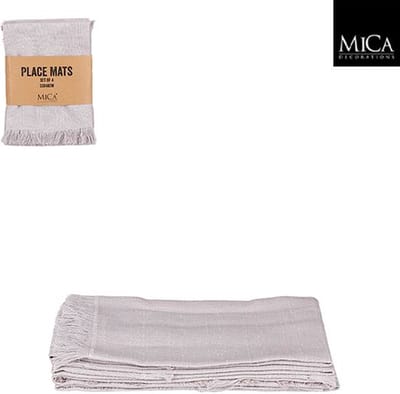 Mica Decorations Villia Placemats 48 x 33 cm - Lichtgrijs - 4 stuks