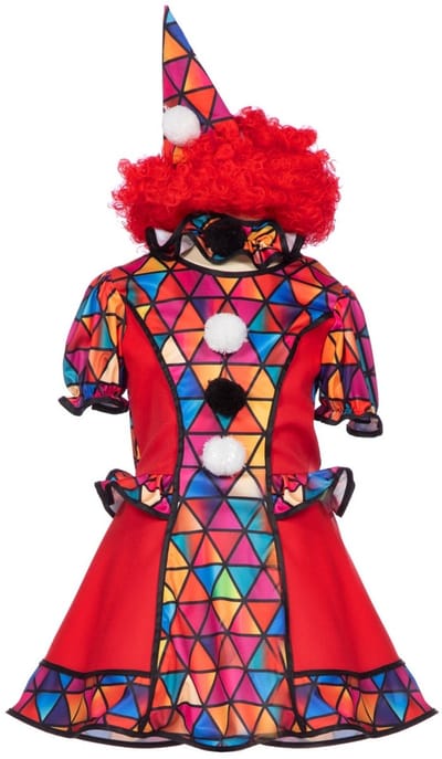 Rode Giechel Clown Jurk Meisje