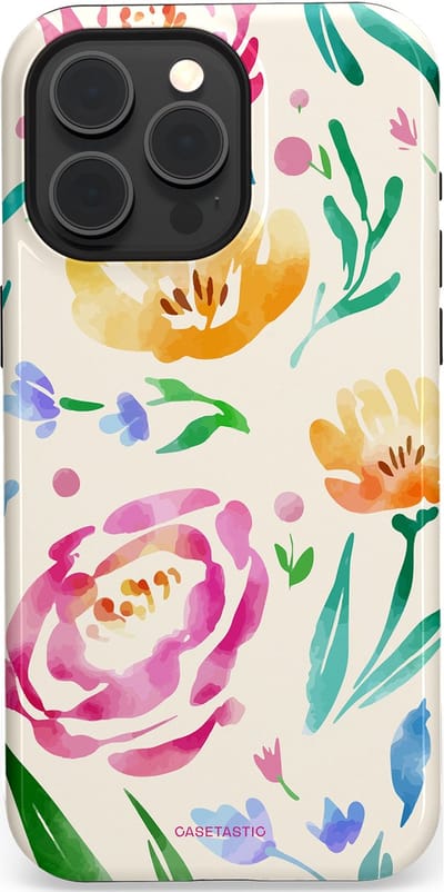 Casetastic hoesje geschikt voor Apple iPhone 15 Pro Max - MagSafe - Dubbellaagse bescherming - Aquarel serenade - Fashion Case - Wit Mintgroen Crème Lichtroze