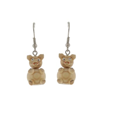 Behave Oorbellen - oorhangers - beer - Behave - Oorbellen - Oorhangers - Houten Beer - Speelse Look - 3.5 cmhout - 3.5 cm
