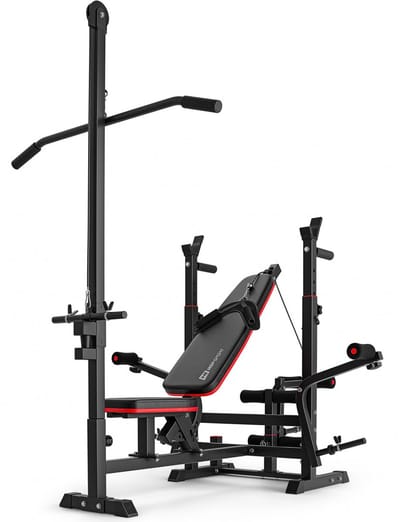 Hop-Sport HS-1075 – Multifunctionele Halterbank – Lat Pulley Toren – Verstelbaar – Full Body Training