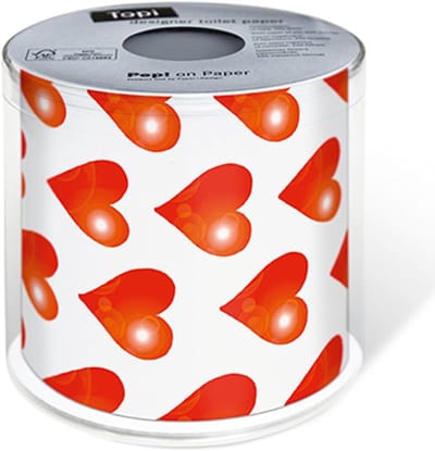 Toiletpapier met hartjes - Luxe wc rol - Dagelijks gebruik - 3-laags zacht papier - 200 vellen - Wit bedrukt