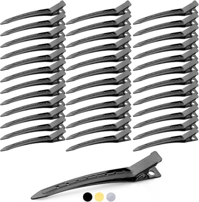 36 Stuks Dames Haarspelden, Zwarte Duck Bill Haarspelden, 3.5 Inch, Partition Clips, Professionele Haarclips met Gaten voor Kapsels