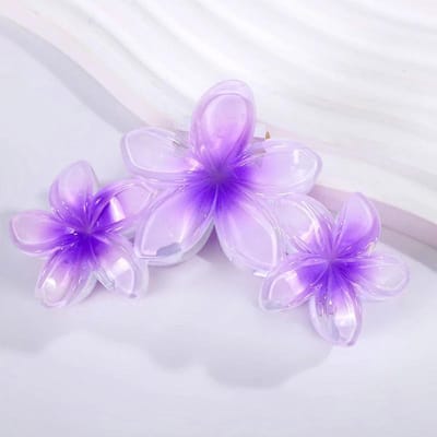 11CM 3 Plumeria Bloemen Effen Kleur Verloopkleur Haaienklem Haarklem Hoofddeksel Hoofdtooi Haaraccessoires Voor Vrouwen Meisjes