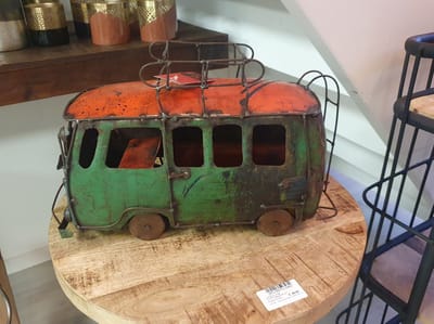 Gerecycled metalen decoratie V.W. Busje | V.W. busje 34x18 H24cm