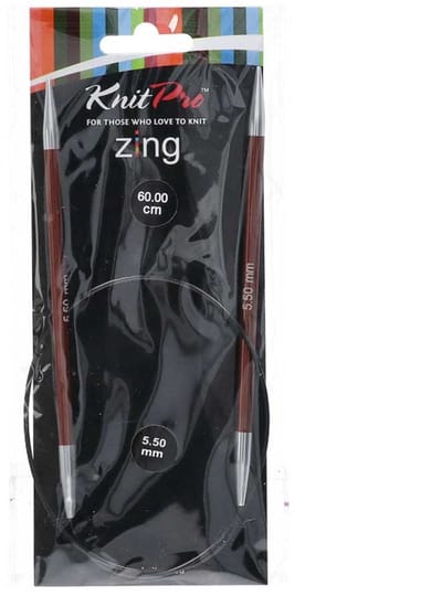 KnitPro Zing rondbreinaalden 60cm 5.50mm