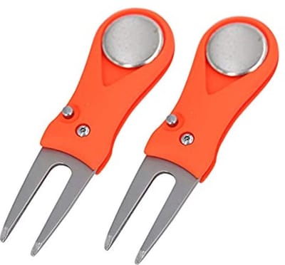 Dailygoods - 2 Stuks Golf Divot Reparatie Gereedschap - Golf Pitch Vork met Magnetische Ball Maker
