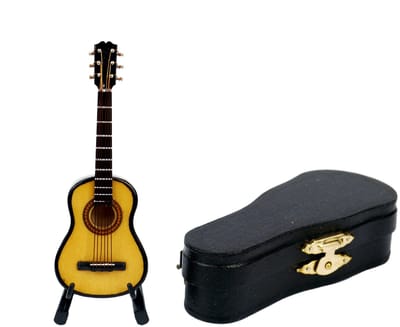Music Gifts - Miniatuurinstrument gitaar - Met koffer - Nauwkeurig detail