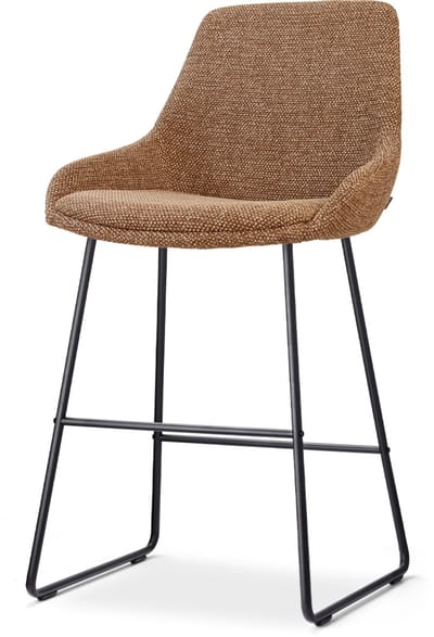 Nolon Nino-Isa barkruk bruin blend - zwart onderstel - 65 cm - scandinavisch - stoffen zitting - kookeiland