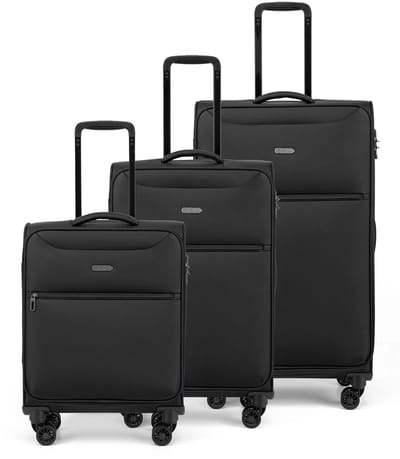 Epic Jupiter 4X 4 wielen Kofferset 3-delig - Zachte bagage - TSA slot - black