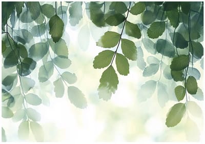 WALLARENA - Fotobehang - 150x105 cm - groene bladeren natuur voor slaapkamer en salon, vliesbehang