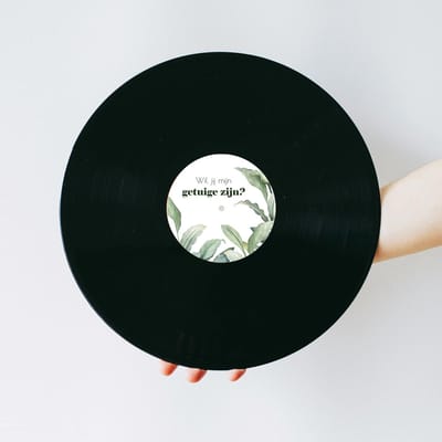 Vinylplaat - Lp - Vinyl plaat - Muziek cadeau - Getuige vragen - Wil jij mijn getuige zijn - Getuige vragen cadeau - Peacelily design