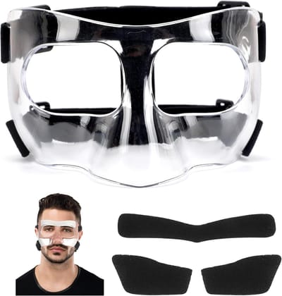 Verstelbaar Neusmasker voor Sport, Bescherming bij Neusblessures, Geschikt voor Voetbal en Volleybal, Transparant en Comfortabel met Padding voor Volwassenen