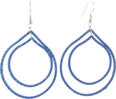 Behave - Oorhangers - Grafisch motief - Blauw design - Statement - 8 cm
