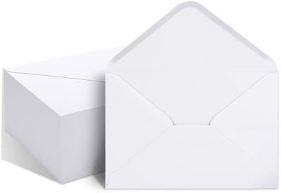 Dailygoods - Enveloppen met venster, 50 stuks, zelfklevend, vensterenveloppen met plakstrips, voor bruiloftsuitnodigingen, wenskaarten, verjaardagskaarten, enveloppen, wit, 12,5 x 17,5 cm