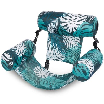 Set van 2 - Opblaasbare Zwembadvlotter Hangstoel Bloemenpatroon - Drijvende Stoel voor Zomer Waterplezier zwembad noodle