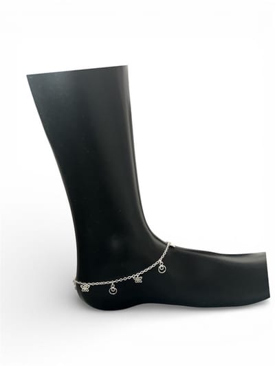 N3 Collecties Minimalistische enkelband van 925 sterling zilver met hangende bedeltjes voor vrouwen