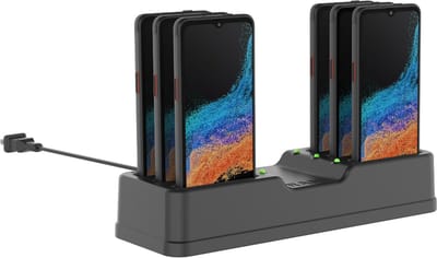RAM 6-Port Charging Dock Geschikt voor Samsung XCover6 Pro zonder case - Zwart