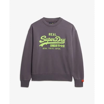 Superdry - Vintage Logo Neon sweatshirt met losse pasvorm - Dames - Truien