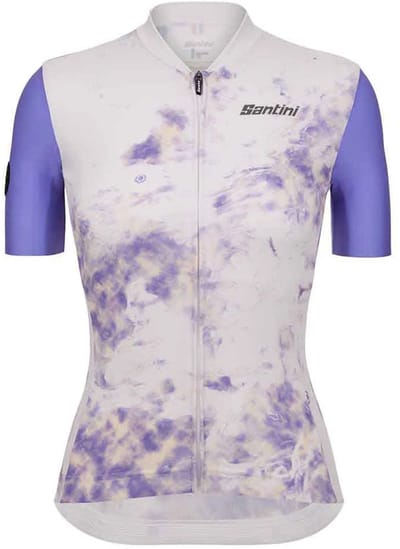 Santini Marble Slim Fit Korte Mouw Wielertrui Paars L Vrouw