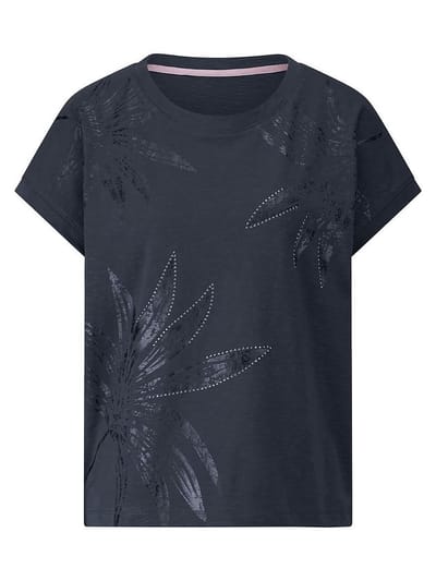 Shirt ronde hals Van Peter Hahn blauw