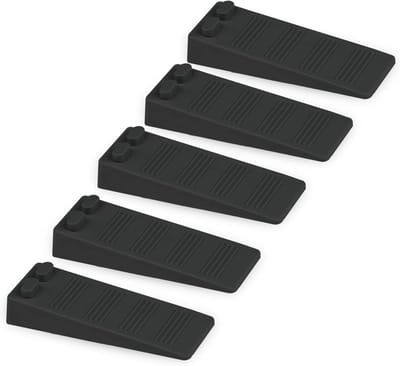 Stoppers, in de hoogte verstelbaar, antislip, niet giftig, geurvrij, deurstopper en vloer- en wandbescherming, voor tapijt, beton, parket (zwart)