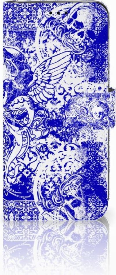 Telefoonhoesje met Naam Huawei P20 Lite Angel Skull Blauw