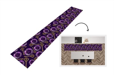 Keukenloper - Loper keuken - Edelsteen - Patronen - Goud - Sleutel - 300x50 cm - Keukenloper vinyl