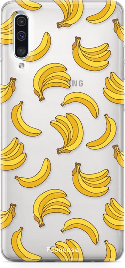 Fooncase Hoesje Geschikt voor Samsung Galaxy A70 - Shockproof Case - Back Cover / Soft Case - Bananas / Banaan / Bananen