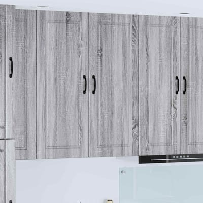 vidaXL - Wandkast - PORTO - Grijs - Sonoma - 40 - x - 31 - x - 100 - cm - Bewerkt - hout