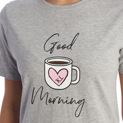 Damen-Sommerpyjama aus 100 % Baumwolle KL40000 Kurzarm-T-Shirt und Shorts, Frühlings-Sommerpyjama