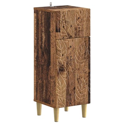 vidaXL - Badkamer - Opbergkast - DELFT - Oud - hout - 30 - x - 31 - x - 80 - cm - Bewerkt - hout
