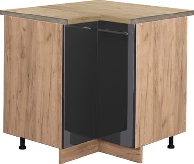 Vicco Fame-Line Hoekkast – 80.5 cm, WB Eik Antraciet Hoogglans