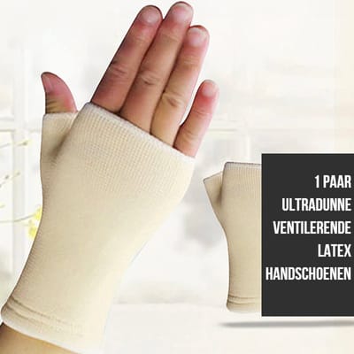 Allernieuwste.nl® 1 PAAR Ultradunne Pols Handschoenen ECRU - Ventilerende Hand Pols Brace Ondersteuning - Elastisch Latex - Wit-Ecru - Een Paar (2st)
