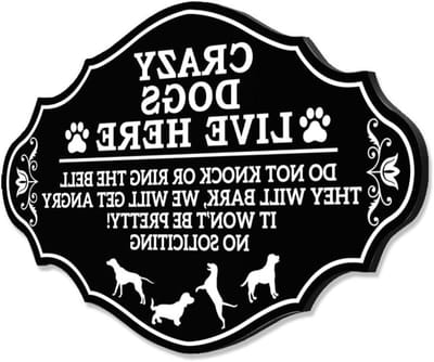 Deur Klop Niet Bord - Honden Waarschuwing - Huis Beschermen - Grappige Honden Tekst - 21 x 13 cm - Zwart