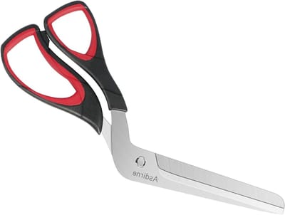 Multifunctionele Keuken Scharen voor Pizzas, RVS Snijblad, Ergonomische Handgreep, 27 cm, Zwart/Rood