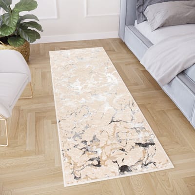 Tapiso Crystal Loper Tapijtloper Grijs Laagpolig Vloerkleed Maat- 70x100