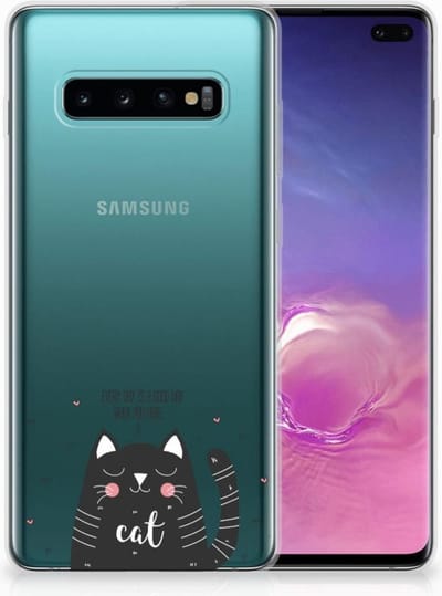 Samsung Galaxy S10 Plus Telefoonhoesje met Naam Cat Good Day