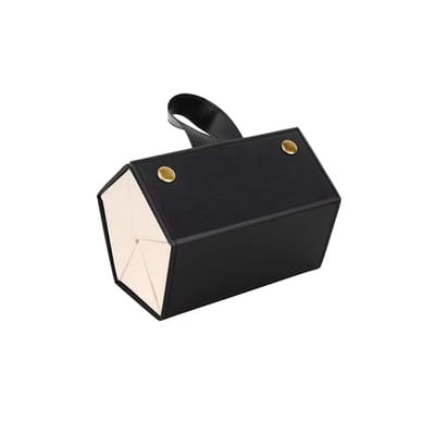 Brillen Organizer 5 Slots - PU Brillenhoes Opbergbox voor Zonnebrillen & Multifunctionele Ophangbare Brillen Display - Zwart En Beige