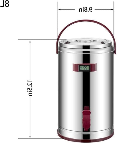 Commercial Hot Water Dispensers, Hot Drink Dispenser with 12 Hours Heat Preservation/Warming Function, Water Dispenser with Faucet and Standard/Red/8L