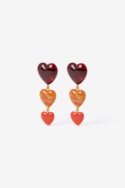 Sissy-Boy - Multicolour resin oorbellen met hartjes
