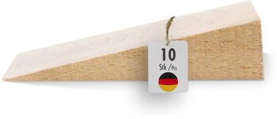 haggiy Hardhouten wiggen - houten wigenset - natuurlijke beukenwiggen - deurstopper - ideaal voor meubels, montage, doe-het-zelf - (LxBxH) 80 x 25 x 20 mm (10 stuks)
