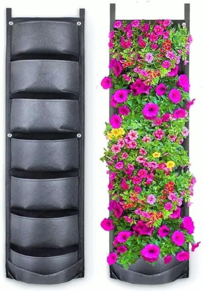 QIN® Verticale Tuin met Watersysteem - Verticale Moestuin - Watersysteem - Zwart - ‎13cm x 30cm x 115cm