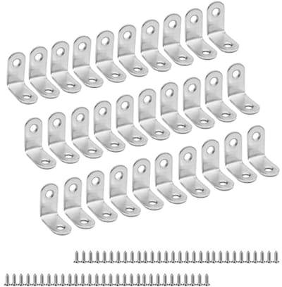 Hoekverbindingsset 30 stuks - 30x30 mm roestvrij staal voor meubels en constructies