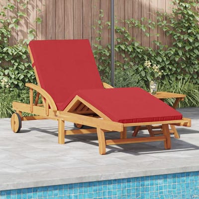 vidaXL Ligstoel Rood 200 x 67 x 84 cm Massief Acacia Hout